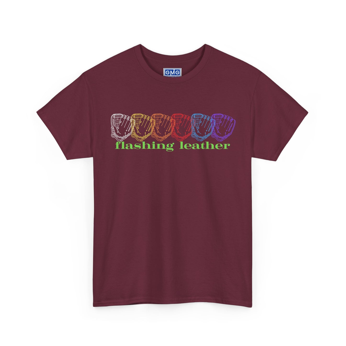 Flashing Leather Graphic Baseball T-Shirt