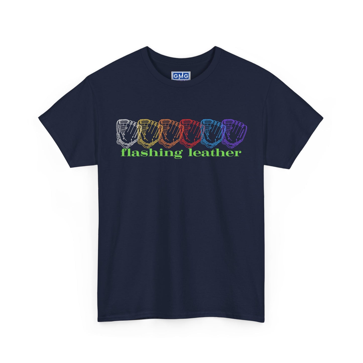 Flashing Leather Graphic Baseball T-Shirt